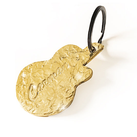 Keychain, Hand-Crafted, Brass Guitar