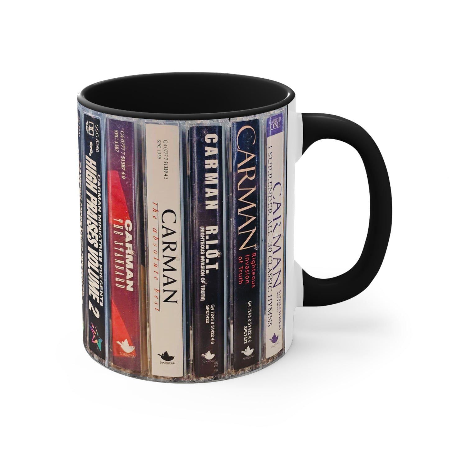 "Carman Cassette Collection" - Black Accent Mug (11 oz.)