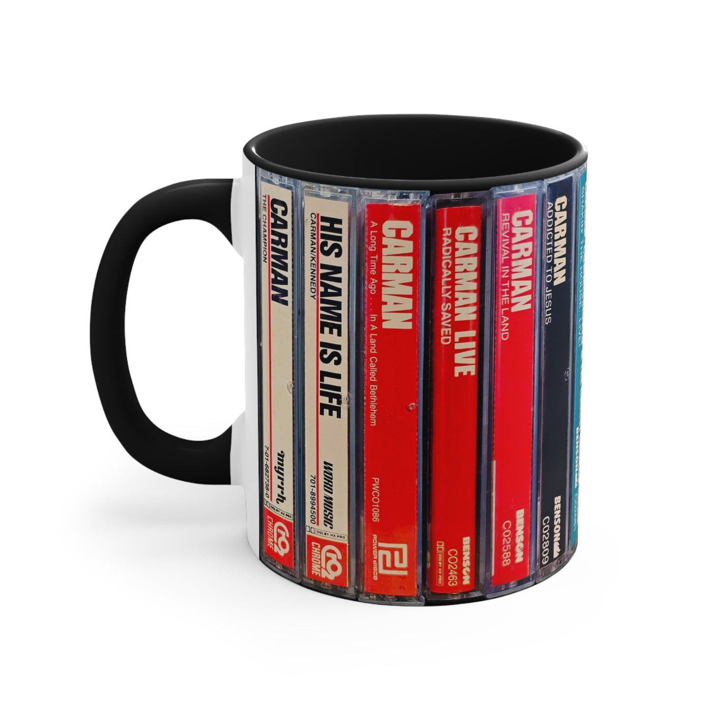 "Carman Cassette Collection" - Black Accent Mug (11 oz.)